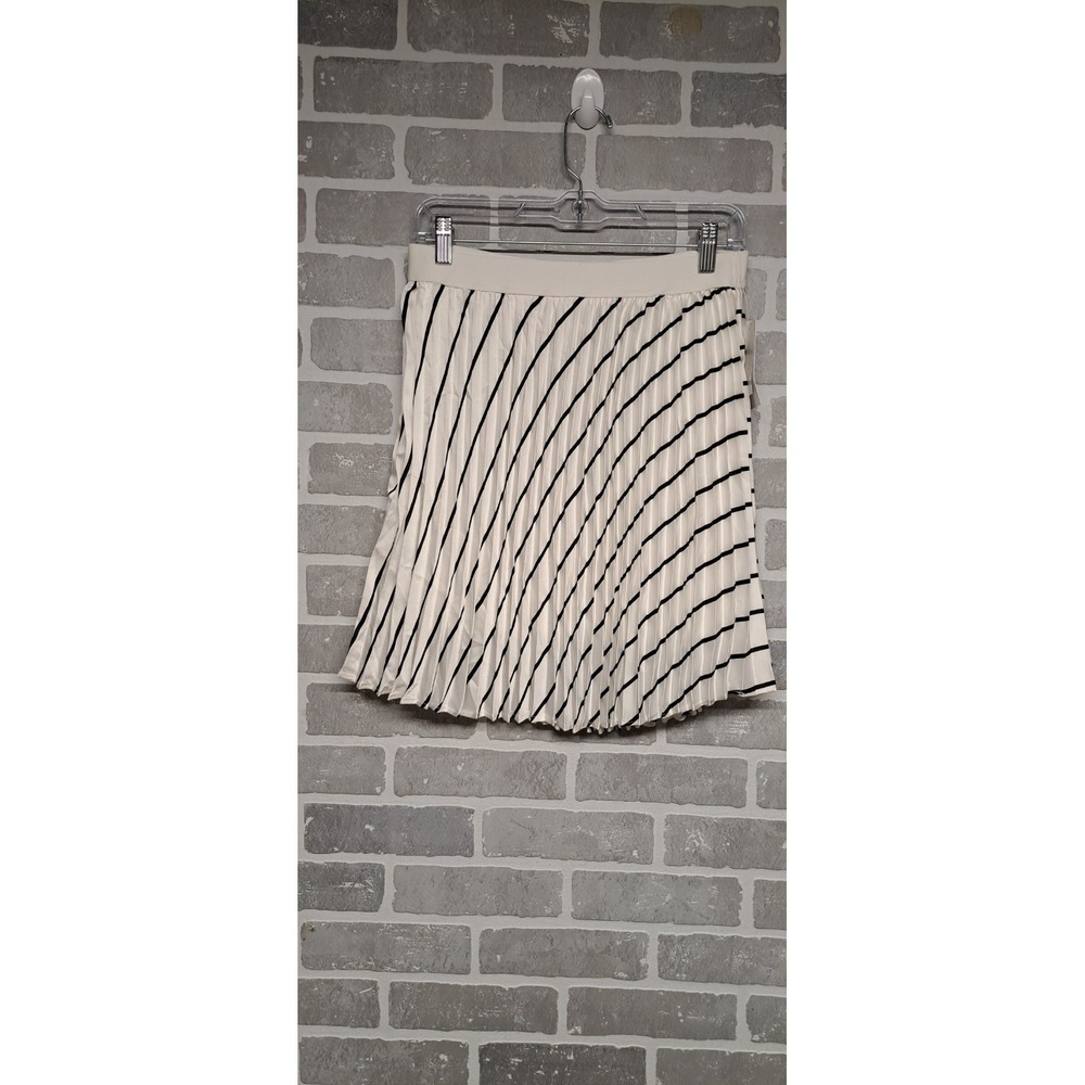 Kalani Hilliker Alyce Womens Stripes Pleated Wiast elastic Skirt Size Medium NWT